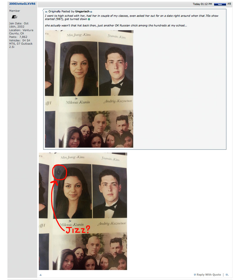 Illustration for article titled Why You Don't Post Your Picture Of Mila Kunis In Your High School Yearbook To An Internet Forum